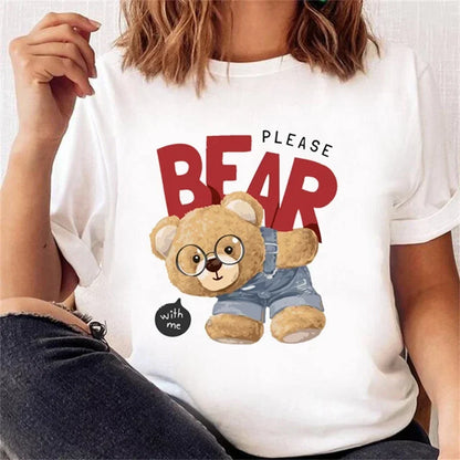 Casual Bear Print T-shirt for Kids