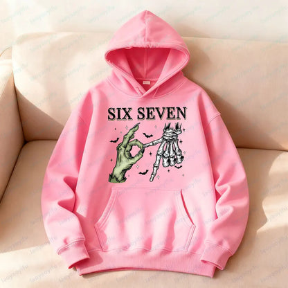 Six Seven Meme Skeleton Hands Hoodie