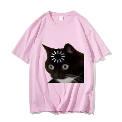 Funny Cat Emotion Print T-shirt for Kids