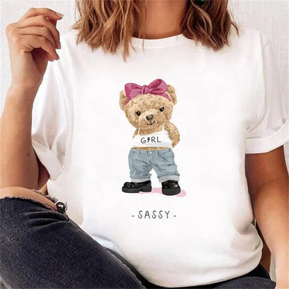 Casual Bear Print T-shirt for Kids