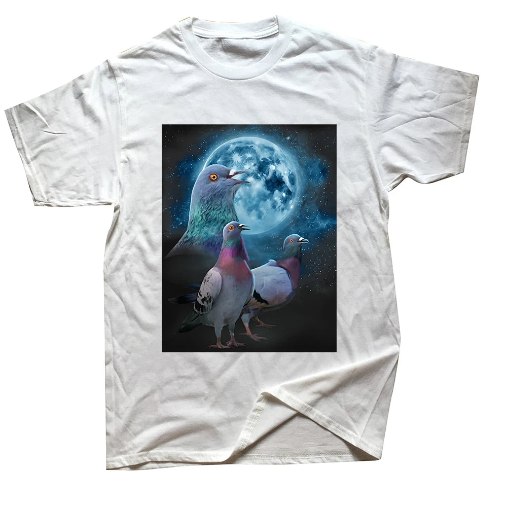 pigeons howling at the moon t-shirt