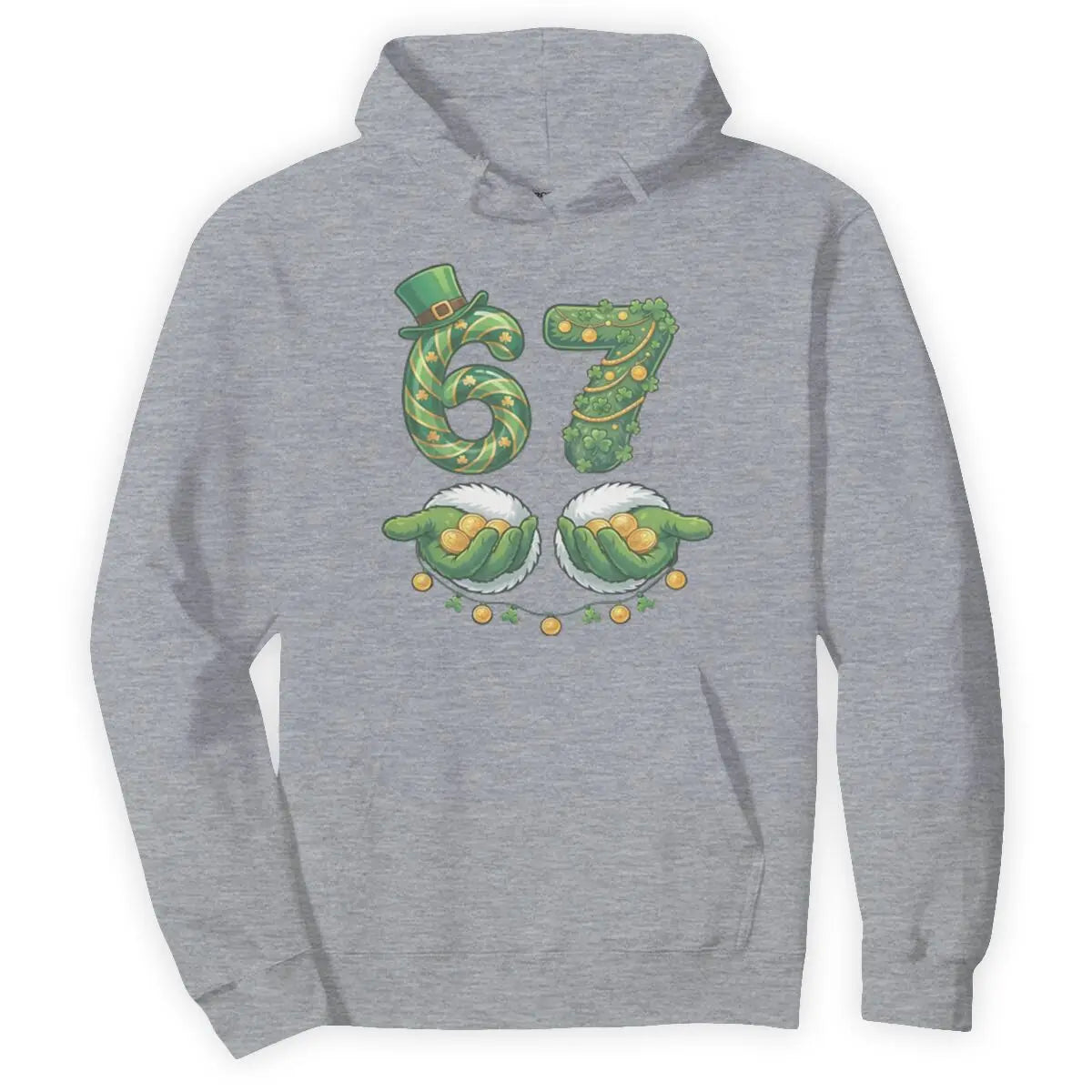 funny 67 unisex hoodie with lucky clover design