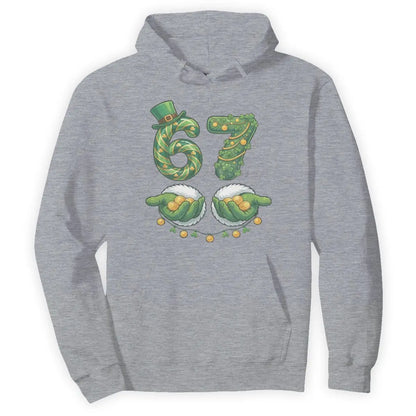 Funny 67 Unisex Hoodie with Lucky Clover Design