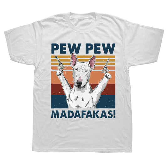 Pew Pew Bull Terrier Graphic T-Shirt for Kids