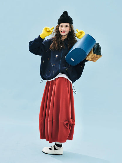 Cute Vintage Floral Zip-Up Hoodie for Kids