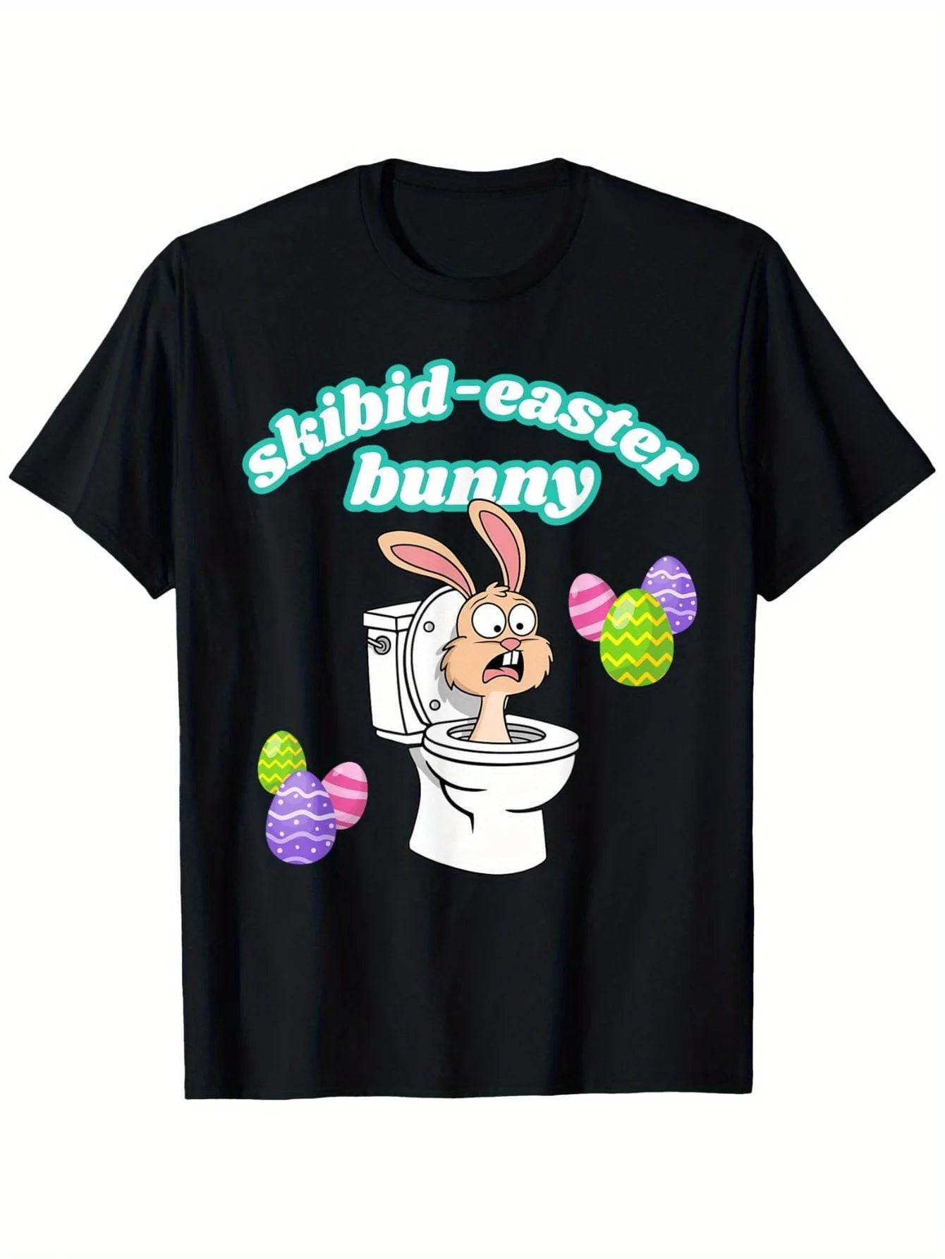 skibidi easter bunny graphic tee for kids
