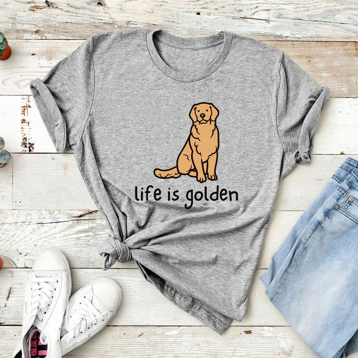 life is golden golden retriever t-shirt for kids