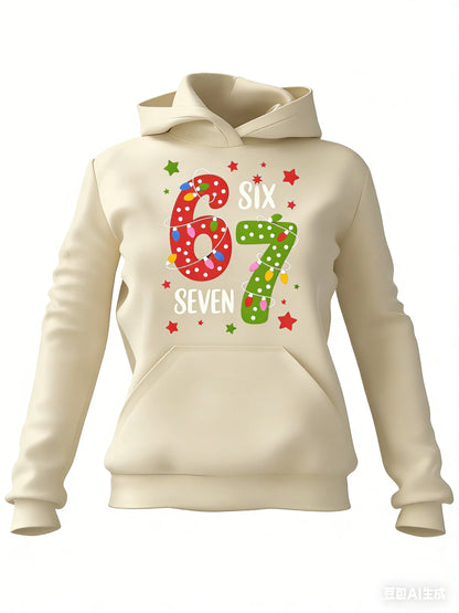 SIX SEVEN Pattern Printed Cotton Hoodie