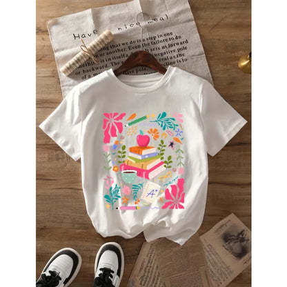 Colourful Book Print T-Shirt for Kids