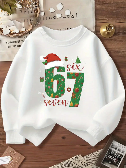 Kids Hoodie with Fun Six Seven Print