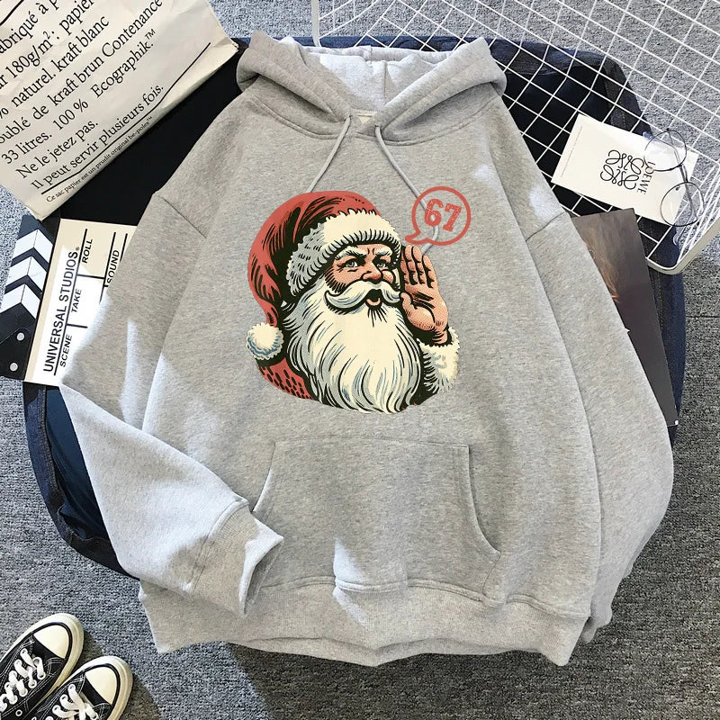 christmas santa 67 graphic hoodie for kids