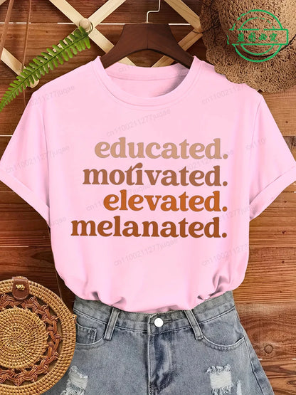 Educated Motivated Melanated T-Shirt for Kids