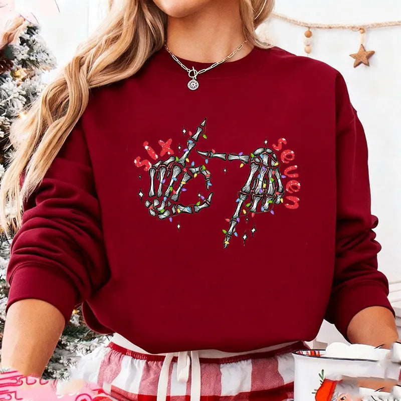 skeleton hands christmas sweatshirt for kids